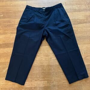 Liz Claiborne Kylie navy blue chino straight leg ankle pleaded pants sz 22P b23
